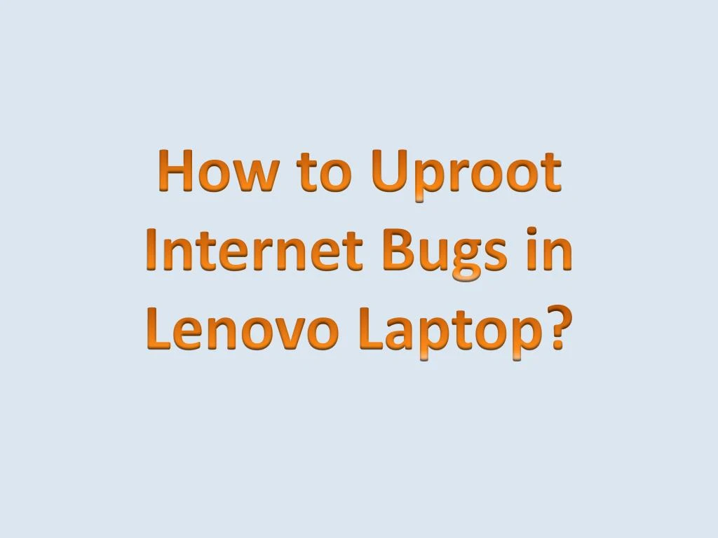 how to uproot internet bugs in lenovo laptop