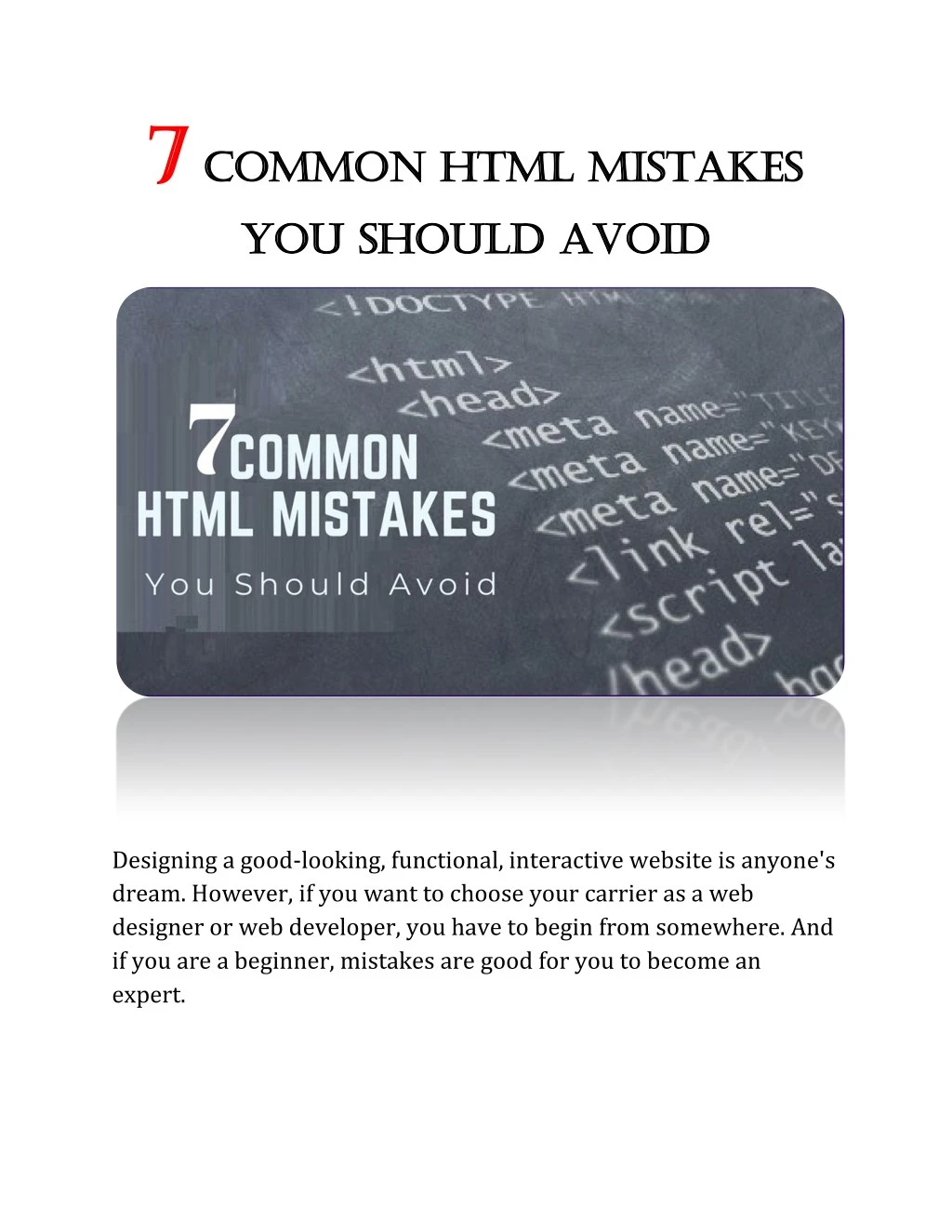 7 7 common common html you should avoid