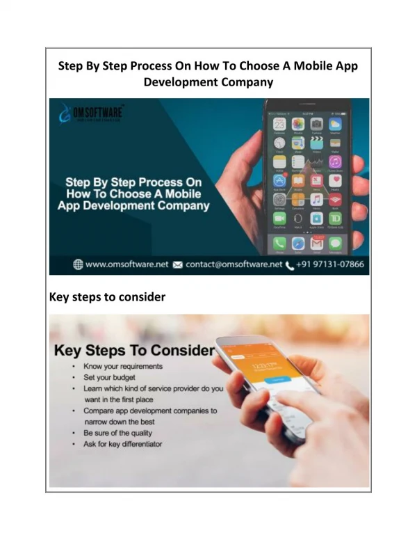 Step By Step Process On How To Choose A Mobile App Development Company