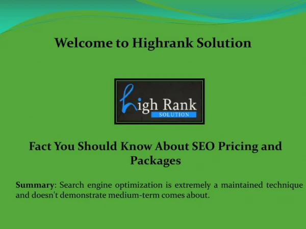 ORM packages, SEO pricing packages - highranksolution.com