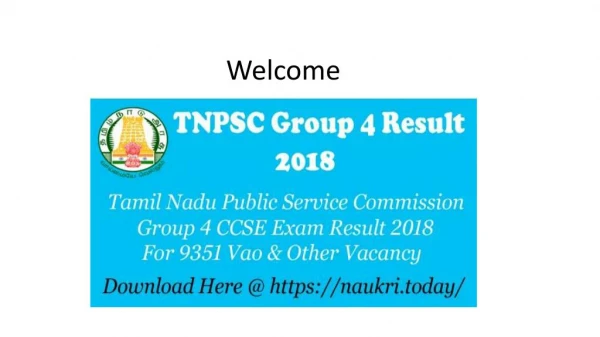 TNPSC Group 4 Result 2018 | TNPSC Group IV Exam Result Download Here