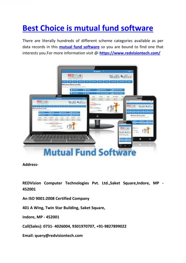 Best Choice is mutual fund software