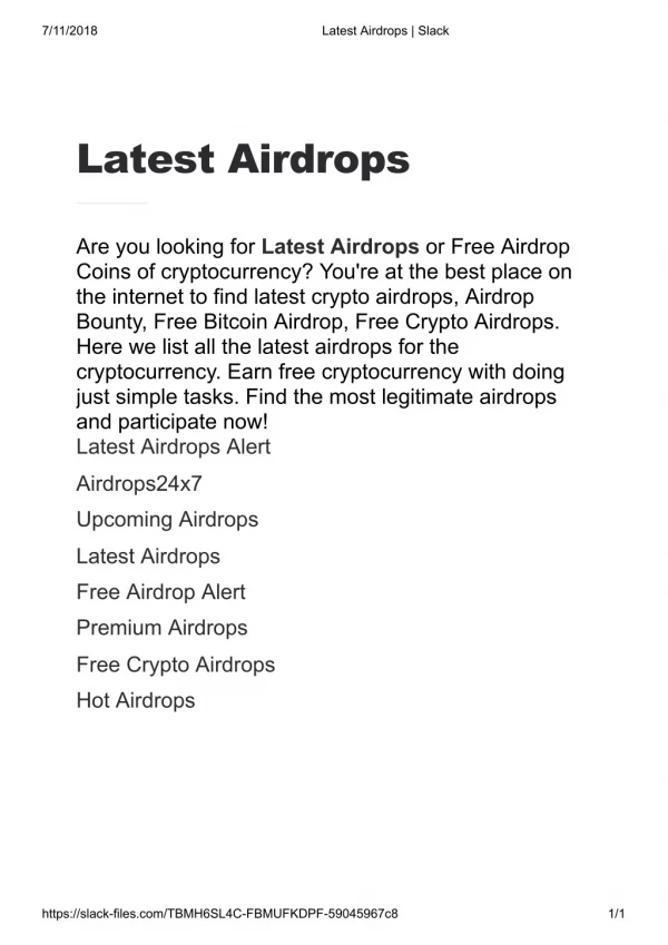Latest Airdrops
