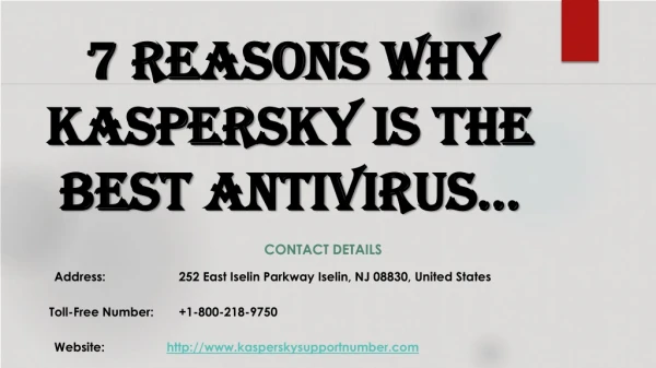 7 Reasons Why Kaspersky is the Best Antivirus