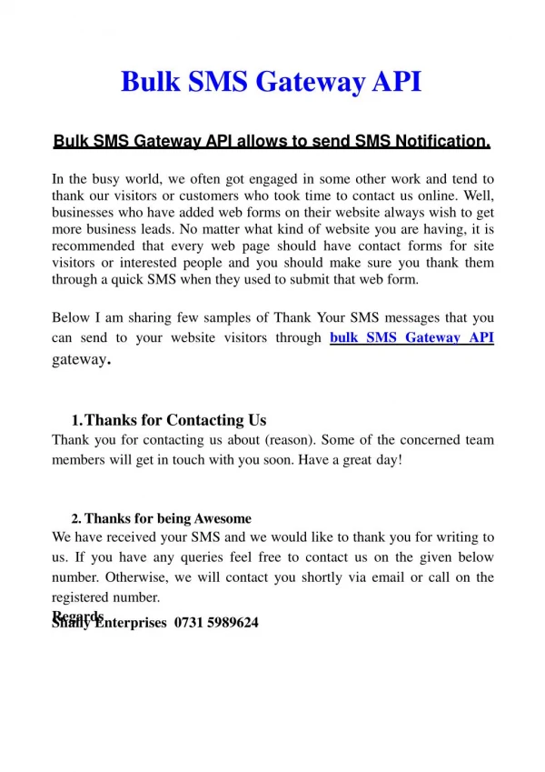 Bulk SMS Gateway API Simplied the Coding for Developers.