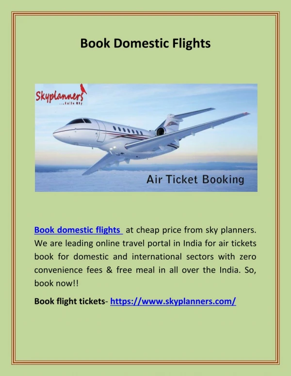 Book domestic flights
