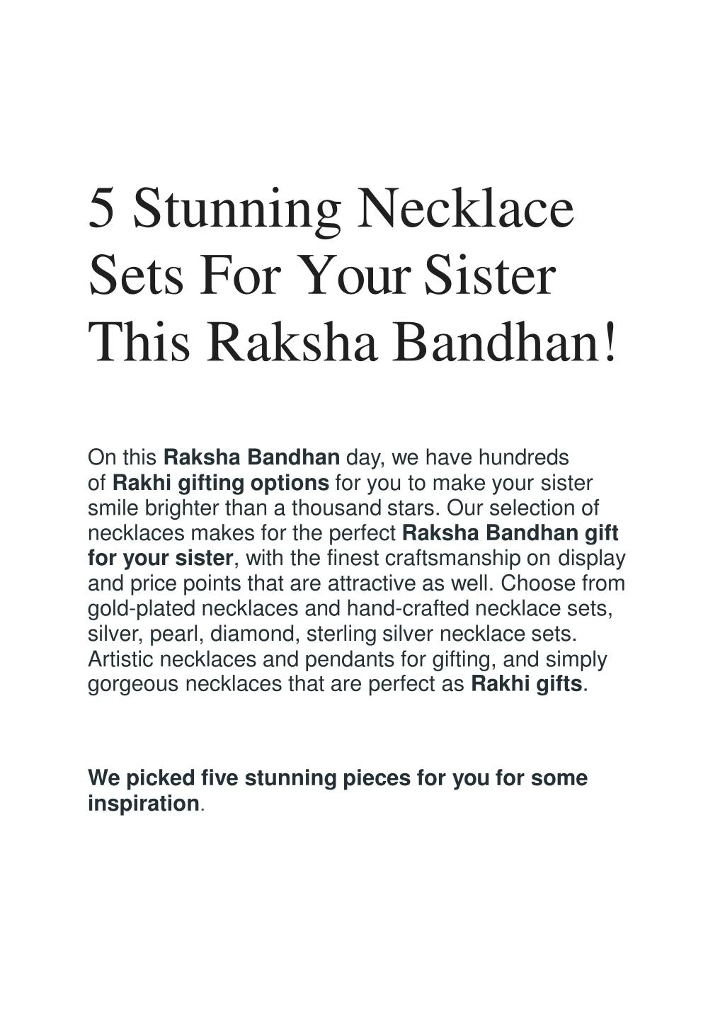 5 stunning necklace sets for your sister this