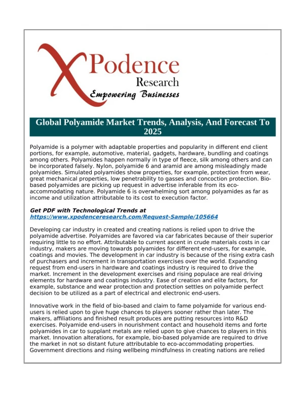 global polyamide market trends analysis