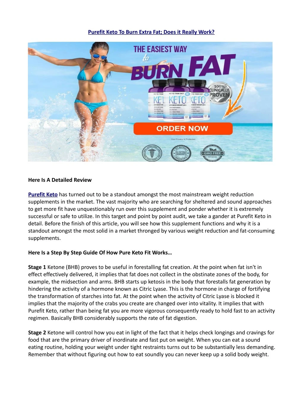 purefit keto to burn extra fat does it really work