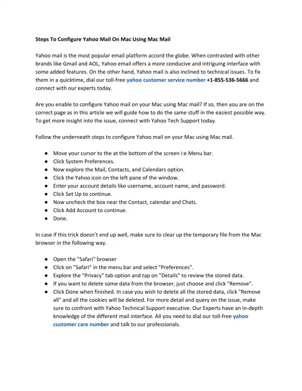 Steps To Configure Yahoo Mail On Mac Using Mac Mail