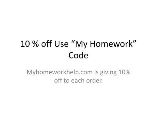My Homework help Offers