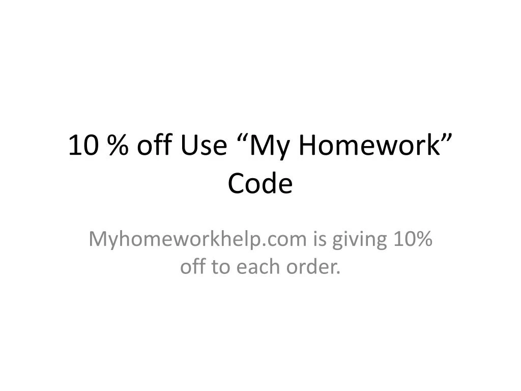 10 off use my homework code