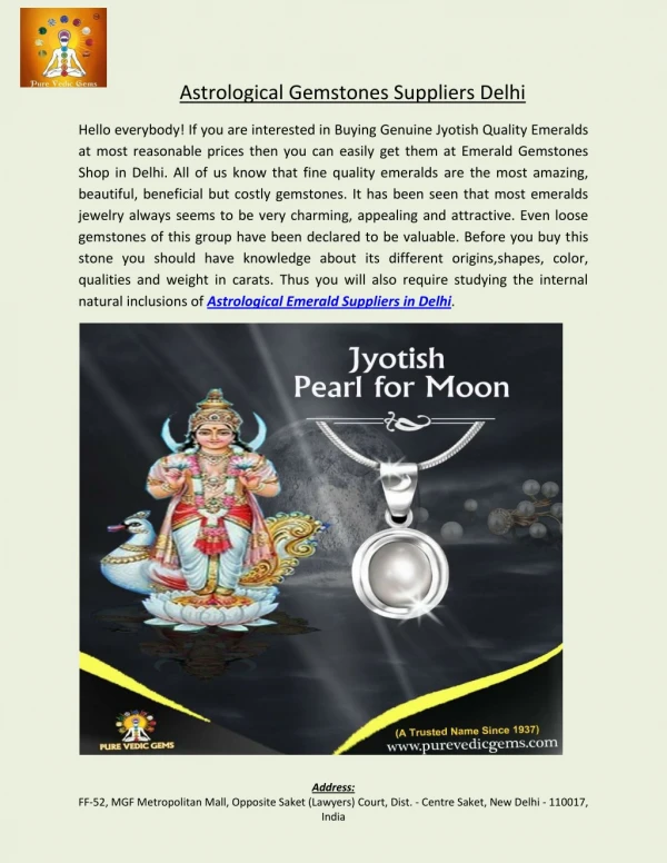 Astrological Gemstones Suppliers Delhi