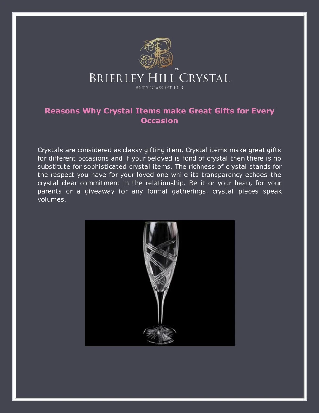 reasons why crystal items make great gifts