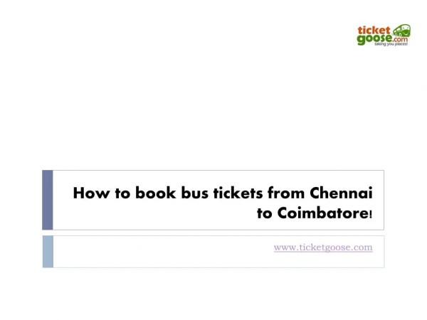 How to book bus tickets from Chennai to Coimbatore!