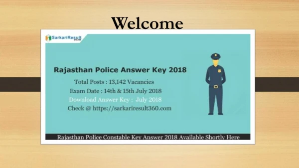 डाउनलोड Rajasthan Police Answer Key 2018 - राज पुलिस उत्तर कुंजी Hindi