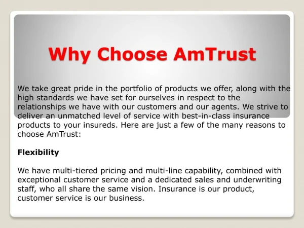 Why Choose AmTrust