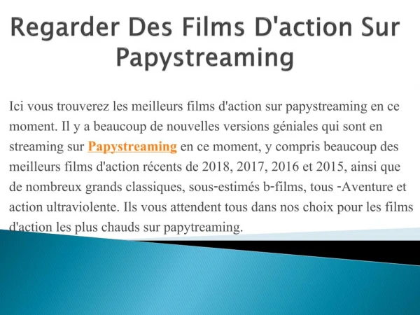 Regarder Des Films D'action Sur Papystreaming