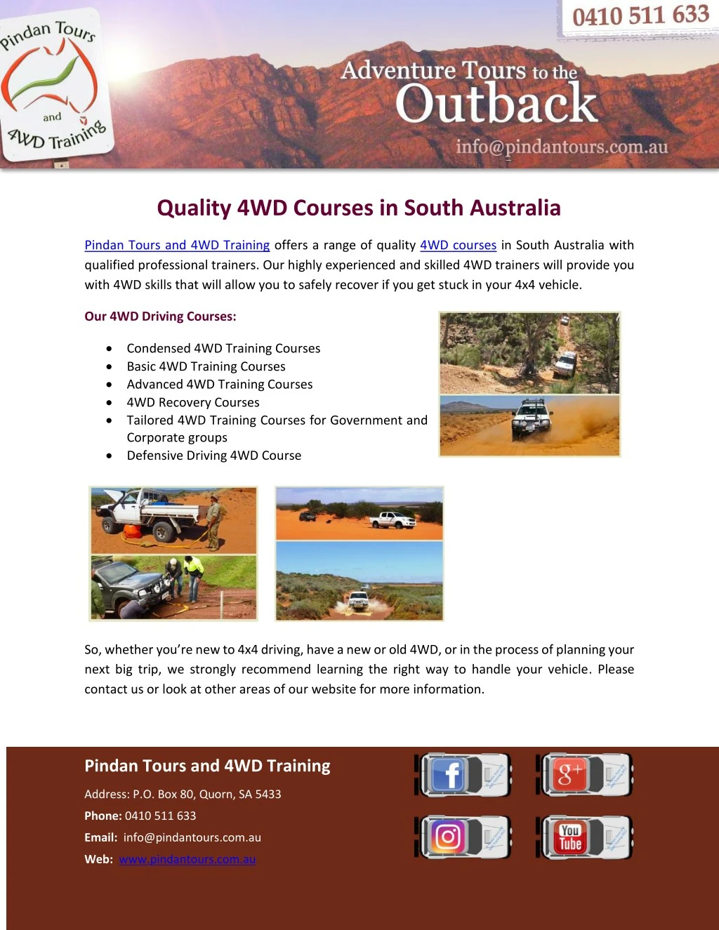 quality 4wd courses in south australia