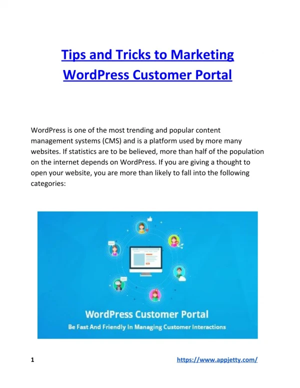 Tips and Tricks to Marketing WordPress Customer Portal