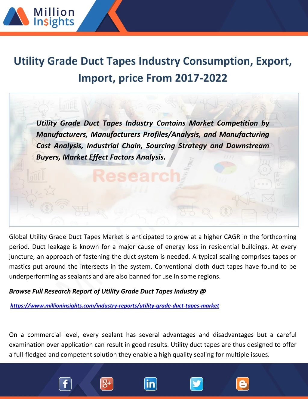 utility grade duct tapes industry consumption