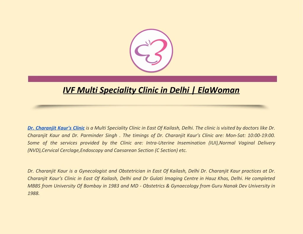 ivf multi speciality clinic in delhi elawoman