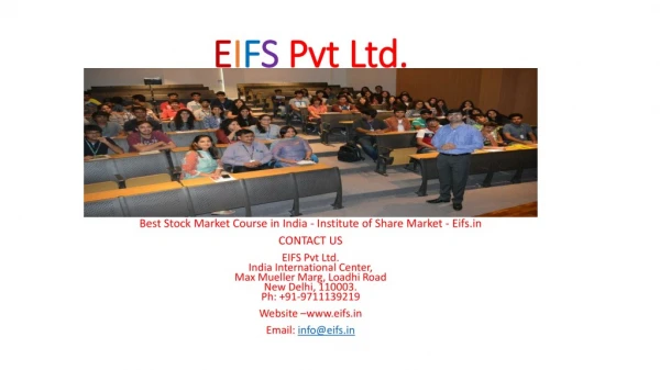 Best Stock Market Course in India - Institute of Share Market - Eifs.in