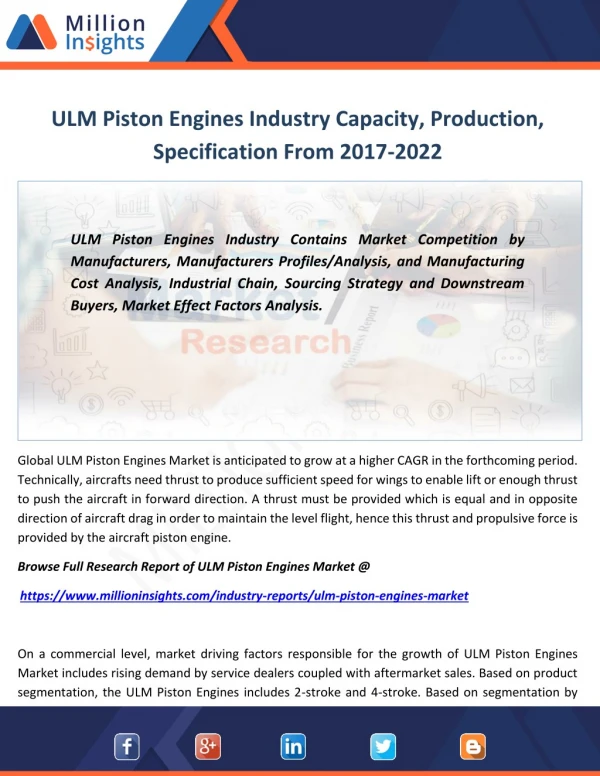 ULM Piston Engines Industry Growth Factors, Segments, Market Research report By 2022