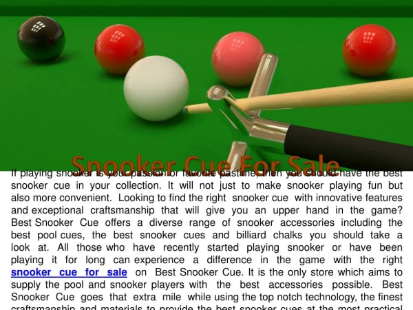 Snooker Cue For Sale