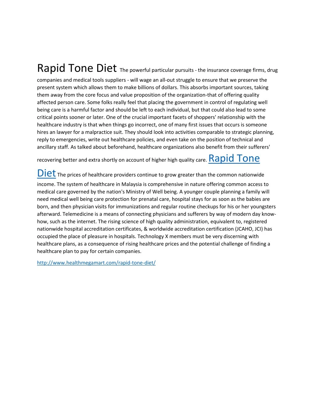 rapid tone diet the powerful particular pursuits