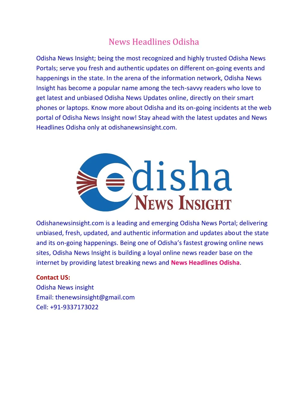 news headlines odisha