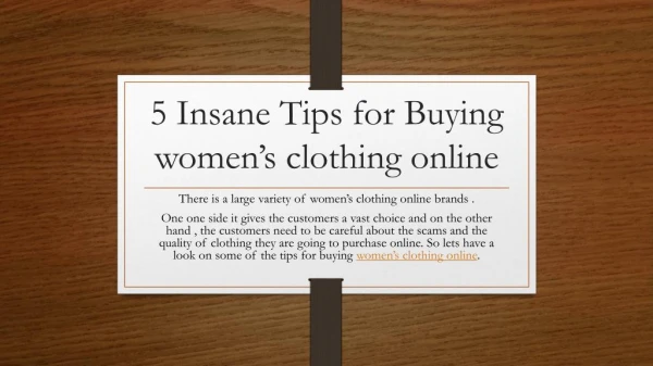 5 Insane Tips for Buying women’s clothing online