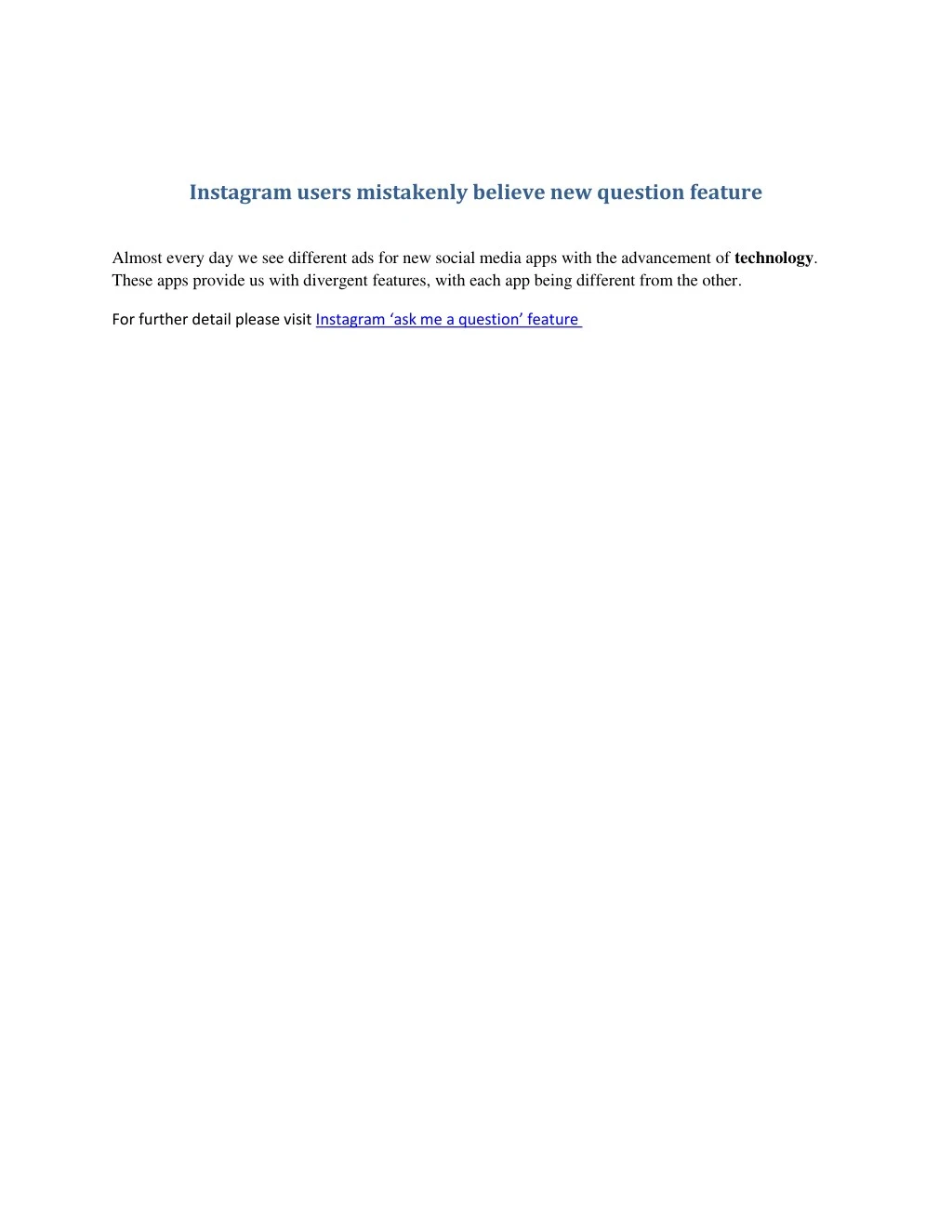 instagram users mistakenly believe new question