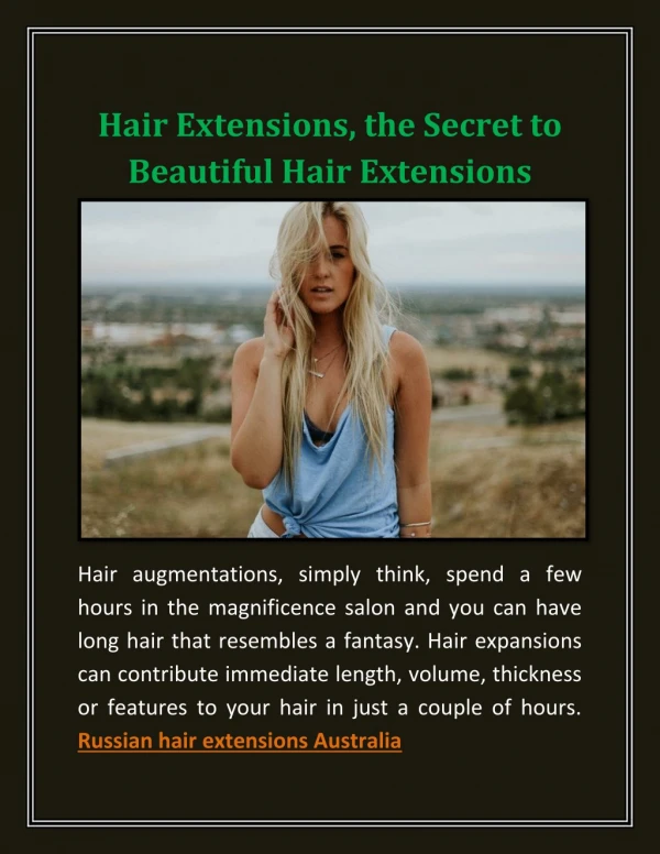 Hair Extensions, The Secret To Beautiful Hair Extensions