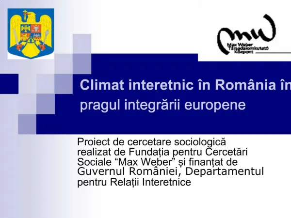 Climat interetnic n Rom nia n pragul integrarii europene
