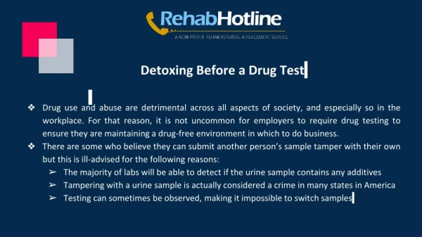 Detoxing Before a Drug Test