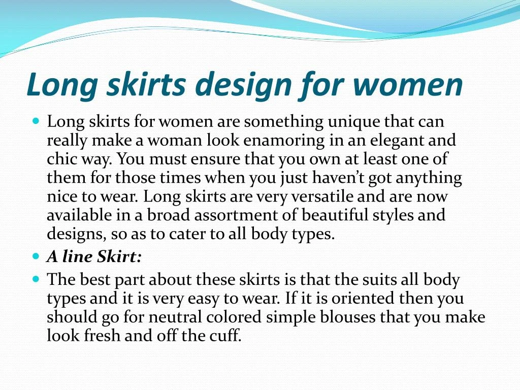 long skirts design for women