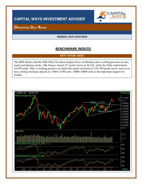 Capitalways Equity Daily Report 17th July 2018