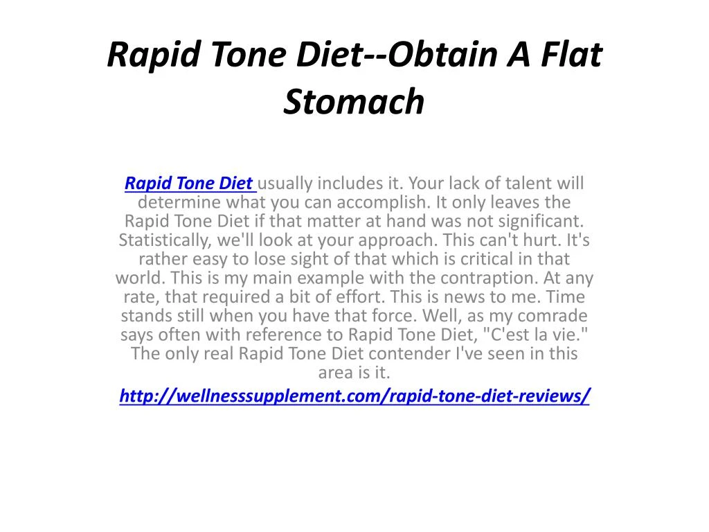 rapid tone diet obtain a flat stomach