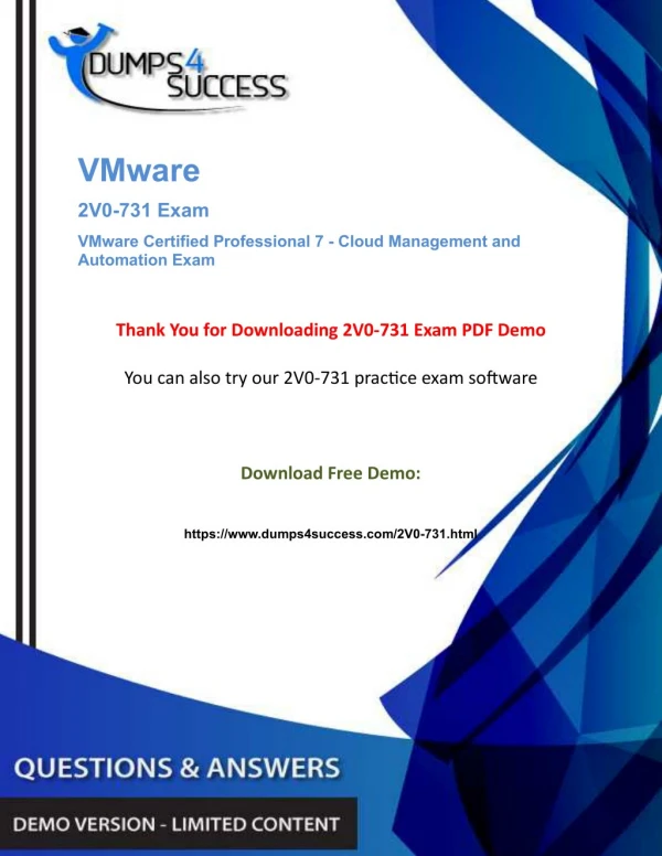 VCP7-CMA 2V0-731 Dumps Questions - VMware Cloud computing [2V0-731] Exam Question