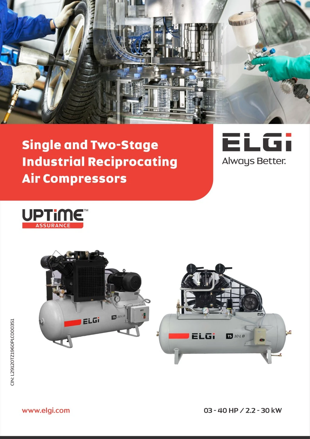 single and two stage industrial reciprocating