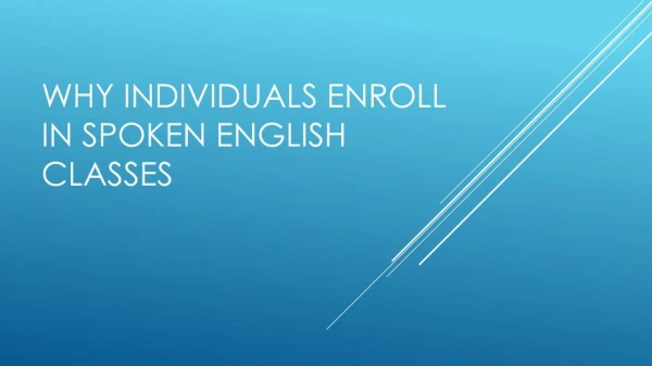 Enroll in Spoken English Classes