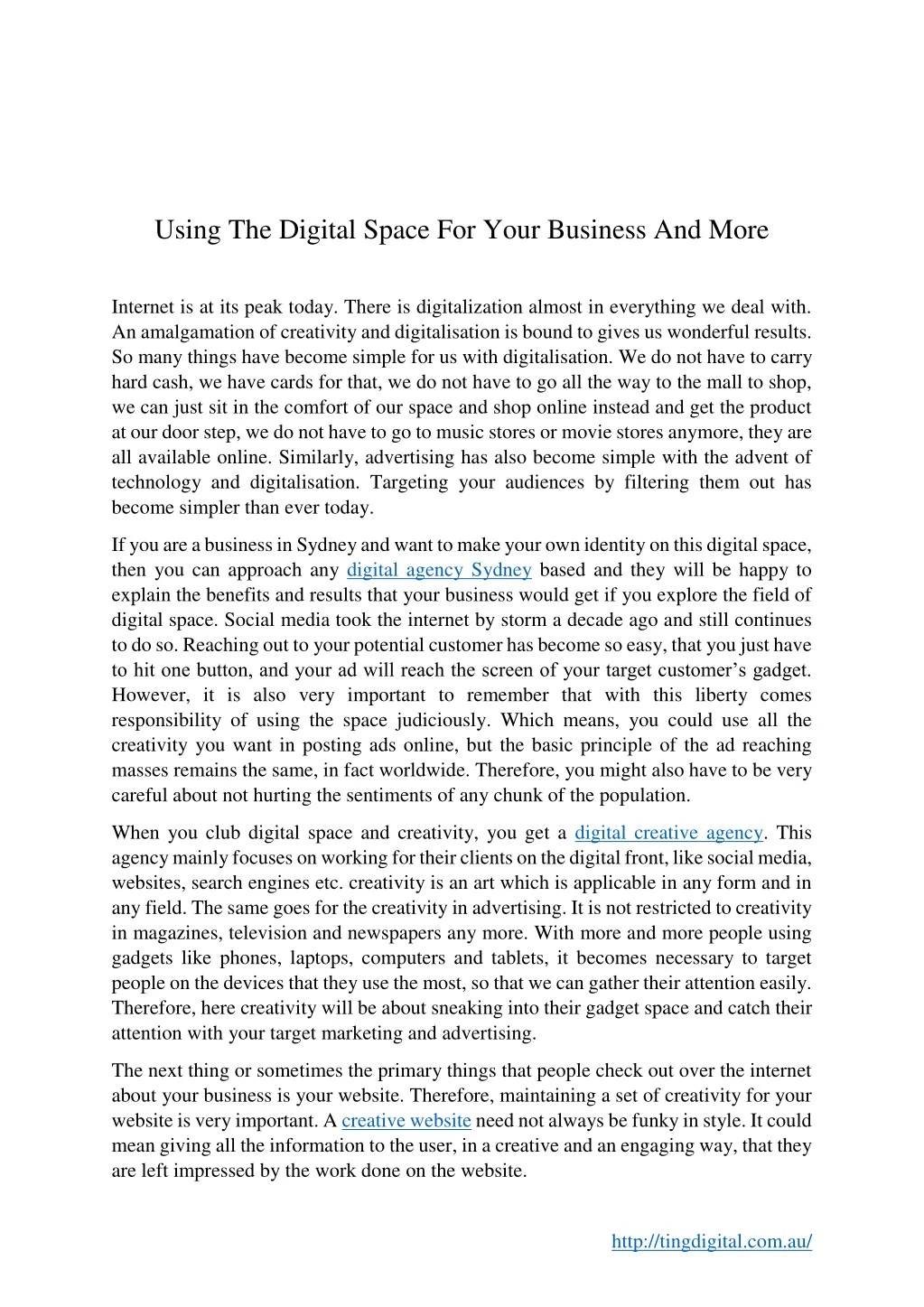 using the digital space for your business and more