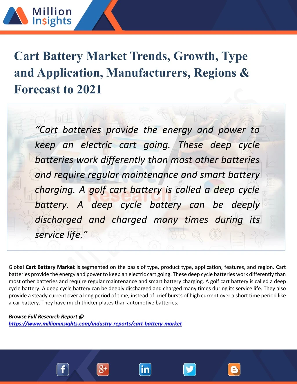 cart battery market trends growth type