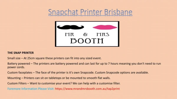 Snapchat Printer Brisbane