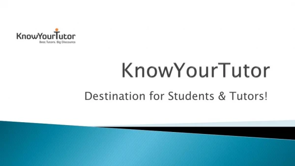 KnowYourTutor - Destination for Students & Tutors