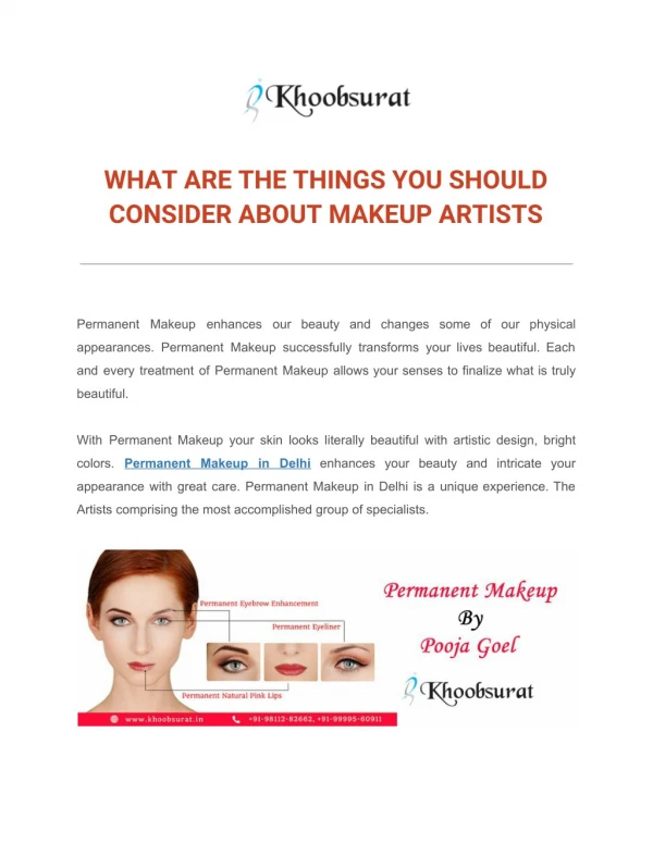 WHAT ARE THE THINGS YOU SHOULD CONSIDER ABOUT MAKEUP ARTISTS