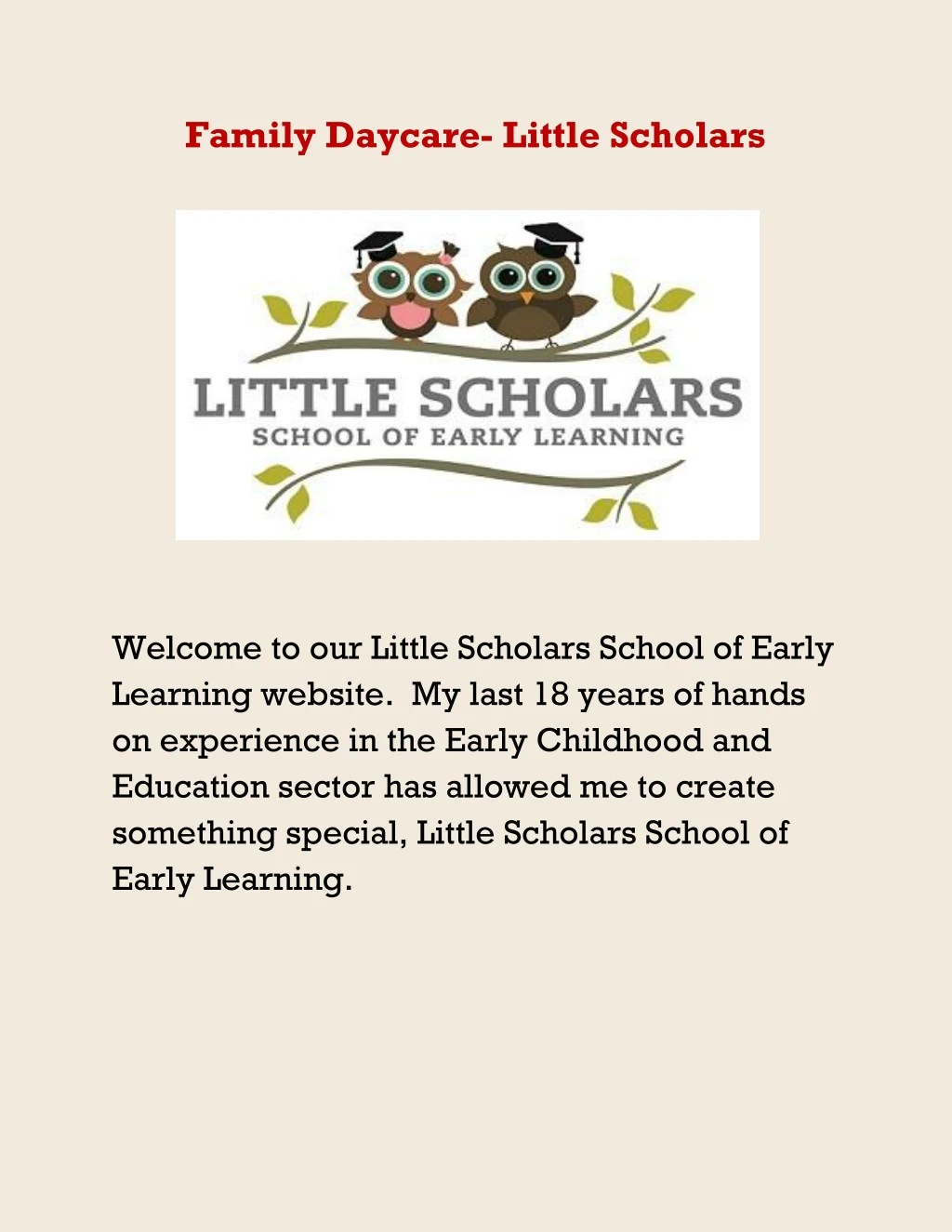 family daycare little scholars