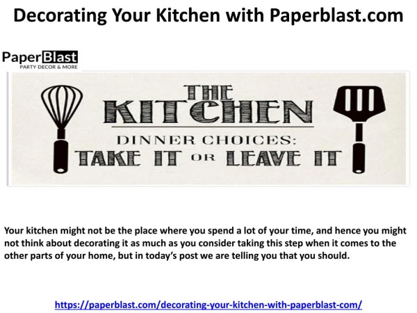 Decorating Your Kitchen with Paperblast.com