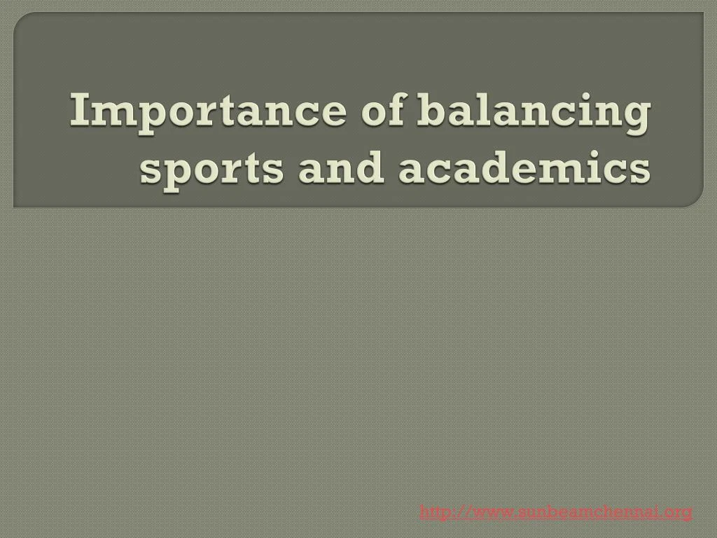 importance of balancing sports and academics
